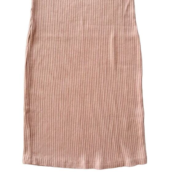 LNA Crisselle Mini Dress Tank Tan Nude Wide Ribbed Size Small Bodycon Fitted - Picture 4 of 5